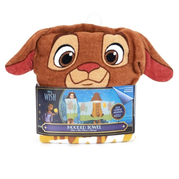 NWT Disney Wish Valentino Hooded Towel For Kids For Bath Or Beach - Picture 1 of 9